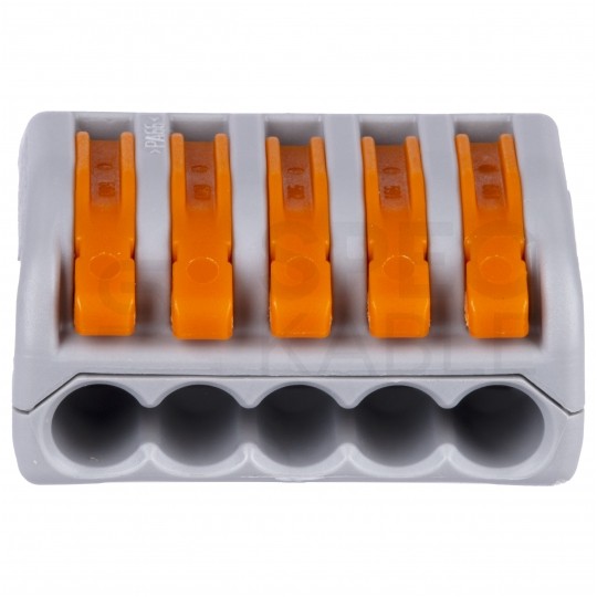 WAGO CLASSIC 222-415 Szybkozłączka 5x 0,08-4,0mm2 uniwersalna (na drut / na linkę) 400V/32A ORYGINALNA woreczek 10szt.