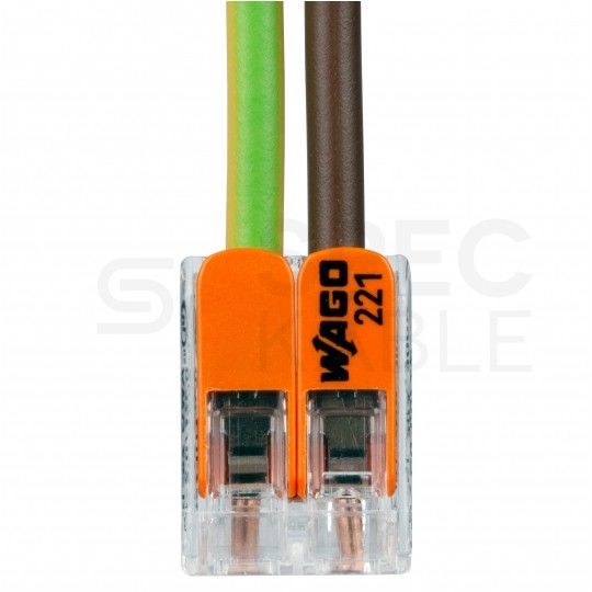 WAGO COMPACT 221-412 Szybkozłączka 2x 0,2-4,0mm2 uniwersalna (na drut / na linkę) 450V/32A ORYGINALNA blister 16szt.