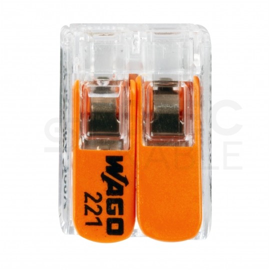 WAGO COMPACT 221-412 Szybkozłączka 2x 0,2-4,0mm2 uniwersalna (na drut / na linkę) 450V/32A ORYGINALNA woreczek 10szt.