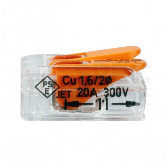 WAGO COMPACT 221-412 Szybkozłączka 2x 0,2-4,0mm2 uniwersalna (na drut / na linkę) 450V/32A ORYGINALNA woreczek 10szt.
