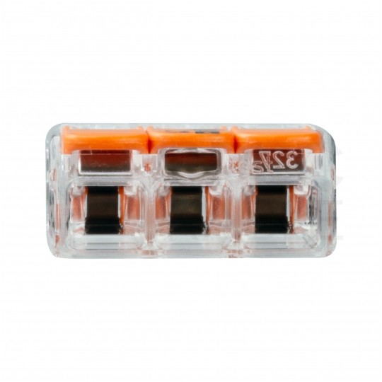 WAGO COMPACT 221-413 Szybkozłączka 3x 0,2-4,0mm2 uniwersalna (na drut / na linkę) 450V/32A ORYGINALNA 50szt.