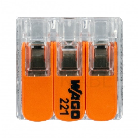WAGO COMPACT 221-413 Szybkozłączka 3x 0,2-4,0mm2 uniwersalna (na drut / na linkę) 450V/32A ORYGINALNA blister 12szt.