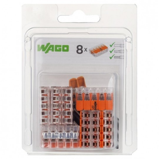 WAGO COMPACT 221-415 Szybkozłączka 5x 0,2-4,0mm2 uniwersalna (na drut / na linkę) 450V/32A ORYGINALNA blister 8szt.