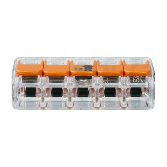 WAGO COMPACT 221-415 Szybkozłączka 5x 0,2-4,0mm2 uniwersalna (na drut / na linkę) 450V/32A ORYGINALNA woreczek 10szt.