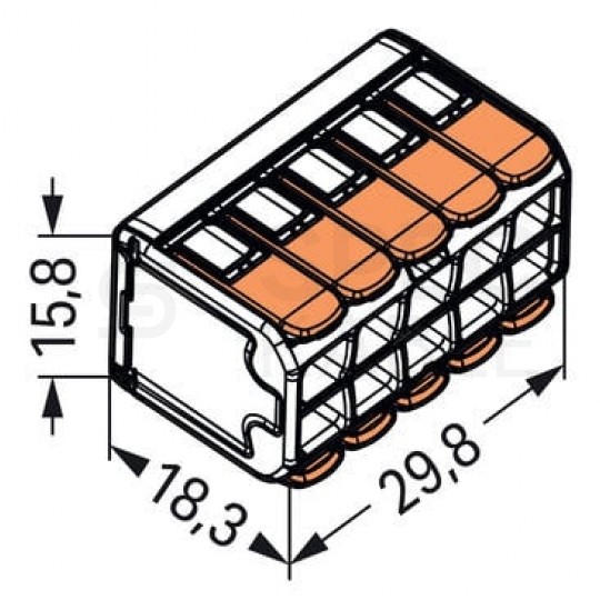 WAGO COMPACT 221-420 Szybkozłączka 10x 0,2-4,0mm2 uniwersalna (na drut / na linkę) 450V/32A ORYGINALNA 15szt.