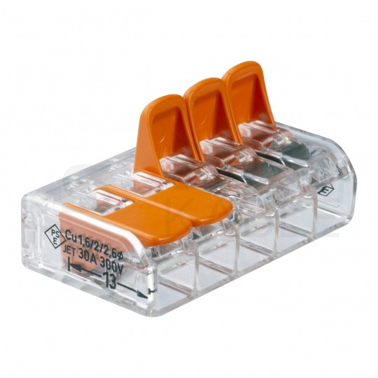 WAGO COMPACT 221-615 Szybkozłączka 5x 0,5-6,0mm2 uniwersalna (na drut / na linkę) 450V/41A ORYGINALNA 15szt.