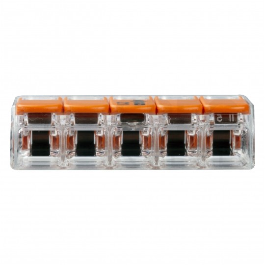 WAGO COMPACT 221-615 Szybkozłączka 5x 0,5-6,0mm2 uniwersalna (na drut / na linkę) 450V/41A ORYGINALNA 15szt.