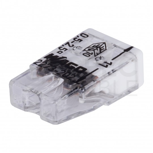 WAGO COMPACT 2273-202 Szybkozłączka 2x 0,5-2,5mm2 na drut 450V/24A ORYGINALNA woreczek 10szt.