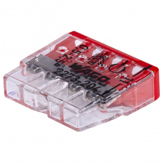 WAGO COMPACT 2273-204 Szybkozłączka 4x 0,5-2,5mm2 na drut 450V/24A ORYGINALNA blister 20szt.