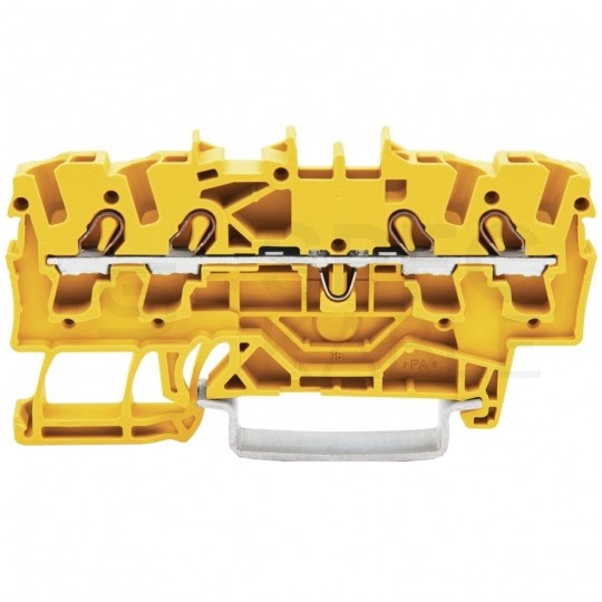 WAGO TOPJOBS 2002-1406 Złączka szynowa 4-przewodowa 2,5mm2 na szynę TH35 żółta