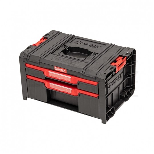 Walizka szafka na narzędzia i akcesoria z 2x przegrodami szufladami 450x310x244 4,5l+9l czarna QBRICK SYSTEM PRO Drawer 2 Toolbox Basic