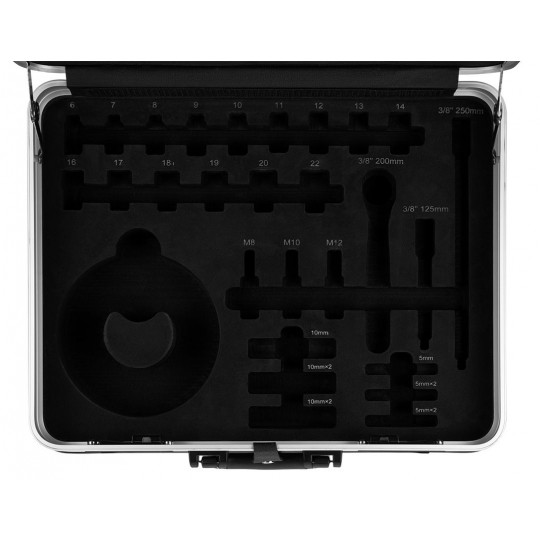 Walizkowy zestaw narzędzi izolowanych dla elektryka 51 elementów: szczypce, wkrętaki, nasadki, klucze, znaki; do serwisowania aut elektrycznych / hybrydowych NEO 01-312