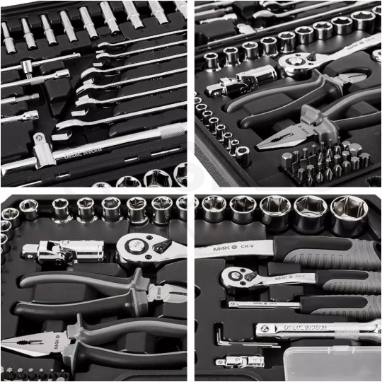 Walizkowy zestaw narzędzi warsztatowych 90 elementów: klucze, szczypce, wkrętaki, bity M4K GARAGE NEO 10-100