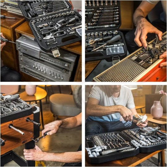 Walizkowy zestaw narzędzi warsztatowych 90 elementów: klucze, szczypce, wkrętaki, bity M4K GARAGE NEO 10-100