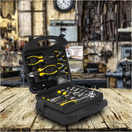 Walizkowy zestaw narzędziowy 117 elementów Kraft&Dele