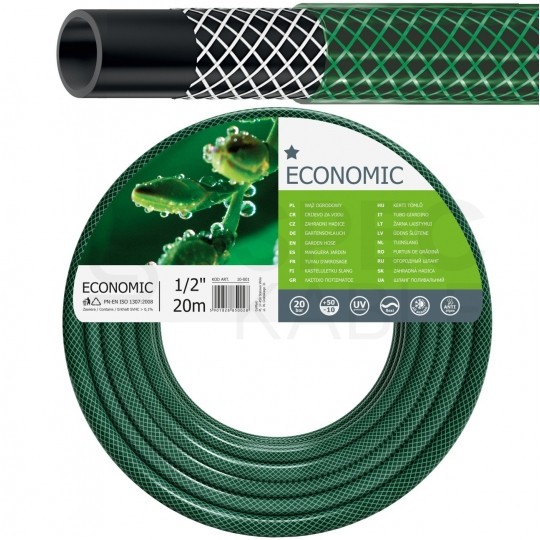 Wąż ogrodowy 1/2" zielony 20m 3-warstwowy 20 Bar Economic CELLFAST