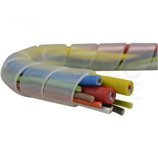 Wąż spiralny GST 12 transparentny Oplot 15mm organizer kablowy 10m