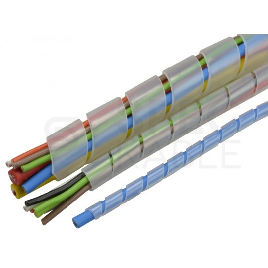 Wąż spiralny GST 15 transparentny Oplot 19mm organizer kablowy 10m