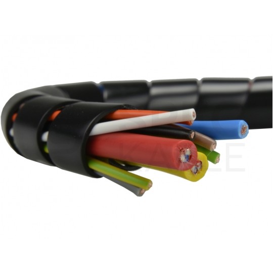 Wąż spiralny GSTB 15 czarny Oplot 19mm organizer kablowy 10m