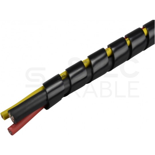 Wąż spiralny GSTB 15 czarny Oplot 19mm organizer kablowy 10m