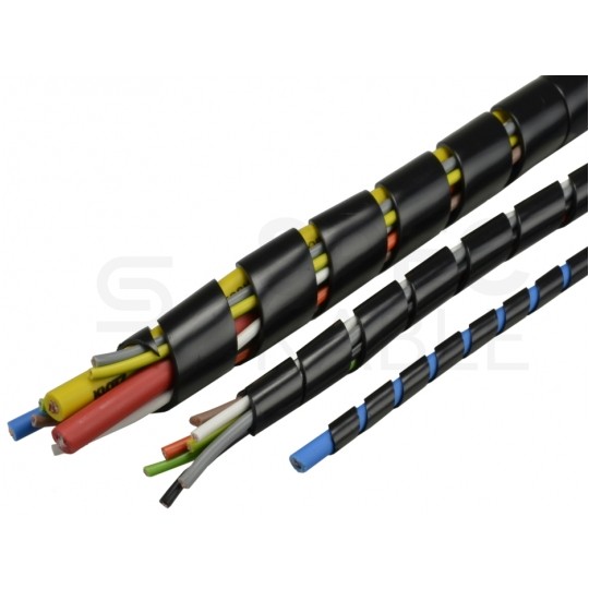 Wąż spiralny GSTB 15 czarny Oplot 19mm organizer kablowy 10m