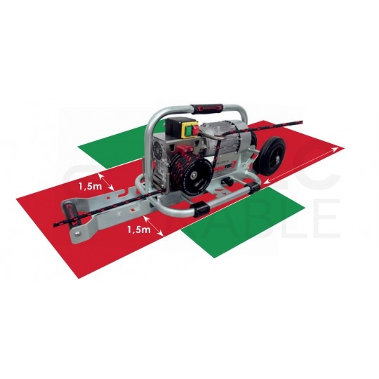 Wciągarka bębnowa elektryczna kabestanowa do przeciągania, wciągania kabli w zestawie z szyną montażową i pasem poliestrowym CW800E RUNPOTEC