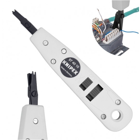 Wciskacz LSA z sensorem Nóż krosowniczy do złączy KRONE LSA-Plus KNIPEX 97 40 10