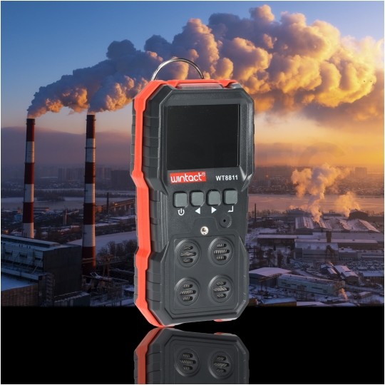 Wielofunkcyjny miernik zawartości gazów O2, H2S, Co, LEL w walizce WT8811 WINTACT
