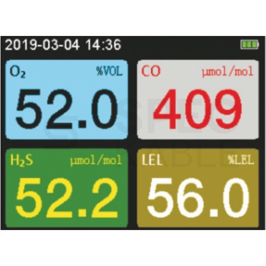 Wielofunkcyjny miernik zawartości gazów O2, H2S, Co, LEL w walizce WT8811 WINTACT