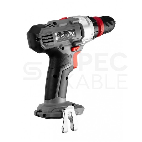 Wiertarko-wkrętarka akumulatorowa 18V Li-Ion z uchwytem samozaciskowym 10mm, adapterem kątowym oraz adapterem krawędziowym bez akumulatora ENERGY+ GRAPHITE 58G022-AD