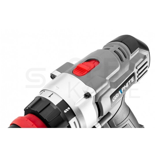 Wiertarko-wkrętarka akumulatorowa 18V Li-Ion z uchwytem samozaciskowym 10mm, adapterem kątowym oraz adapterem krawędziowym bez akumulatora ENERGY+ GRAPHITE 58G022-AD