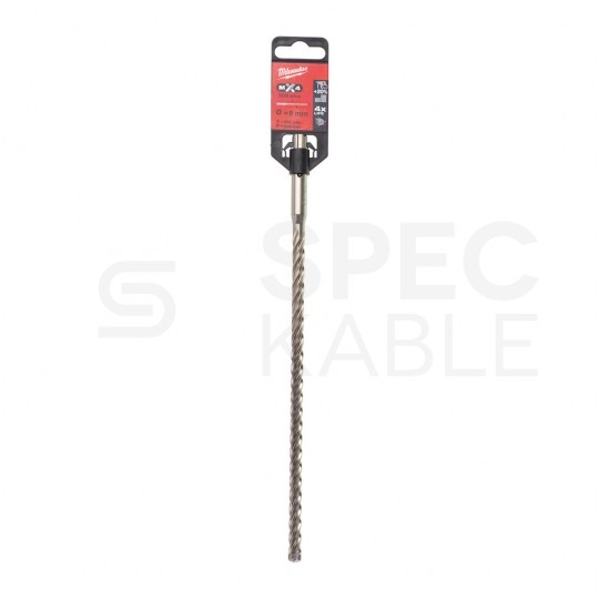 Wiertło do betonu zbrojonego SDS-Plus 8x265mm MX4 z uchwytem SDS+ i końcówką centrującą MILWAUKEE