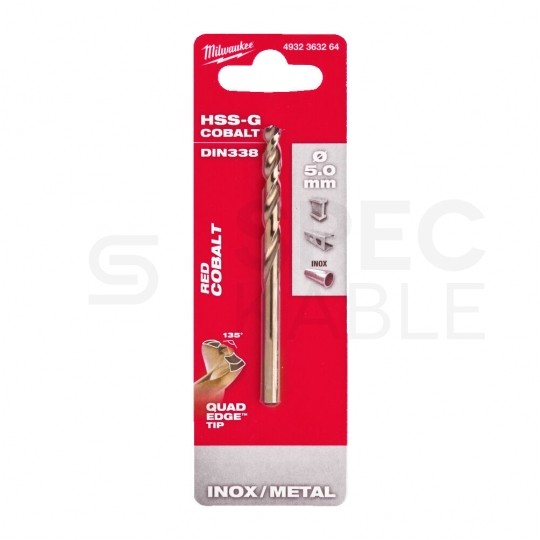 Wiertło do metalu HSS-G kobaltowe 5x86mm RED COBALT MILWAUKEE