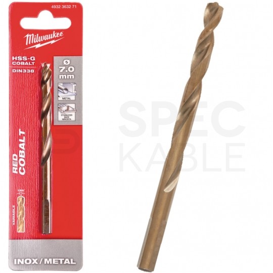 Wiertło do metalu HSS-G kobaltowe walcowane 7x69/109mm RED COBALT MILWAUKEE