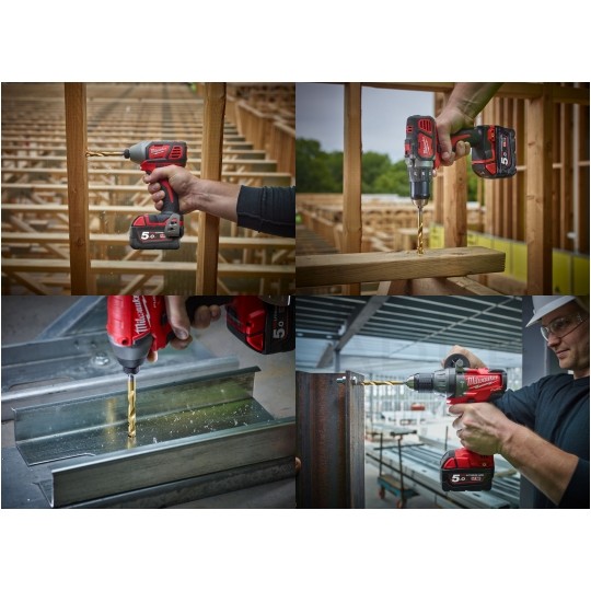 Wiertło do metalu HSS-G TIN 12x127mm RED HEX z uchwytem 1/4" Shockwave MILWAUKEE