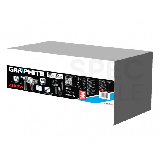 Wiertnica diamentowa sieciowa 230V 2200W wiertarka, otwornica do kamienia i betonu w zestawie z akcesoriami GRAPHITE 58G540