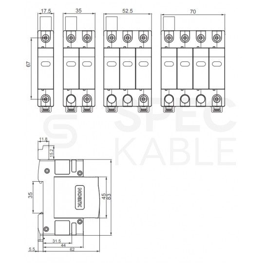 Wkładka warystorowa ogranicznika przepięć SPD DC 275V AC 1P 20kA fotowoltaiczny NOARK