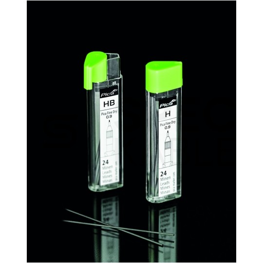 Wkłady zapasowe (24 sztuki) do ołówka PICA 7070 grafitowe 0,9mm (twardość HB) PICA Fine Dry 7030