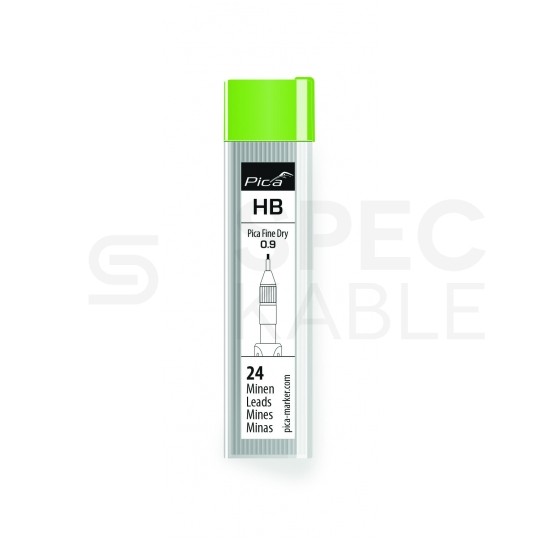 Wkłady zapasowe (24 sztuki) do ołówka PICA 7070 grafitowe 0,9mm (twardość HB) PICA Fine Dry 7030