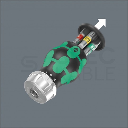 Wkrętak krótki, uchwyt bitów z magazynkiem i w zestawie z 6 bitami Stubby WERA