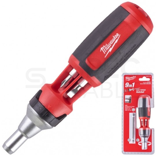 Wkrętak uniwersalny z grzechotką i magazynkiem 9w1 Bity PH / PZ / TX / PŁ MILWAUKEE