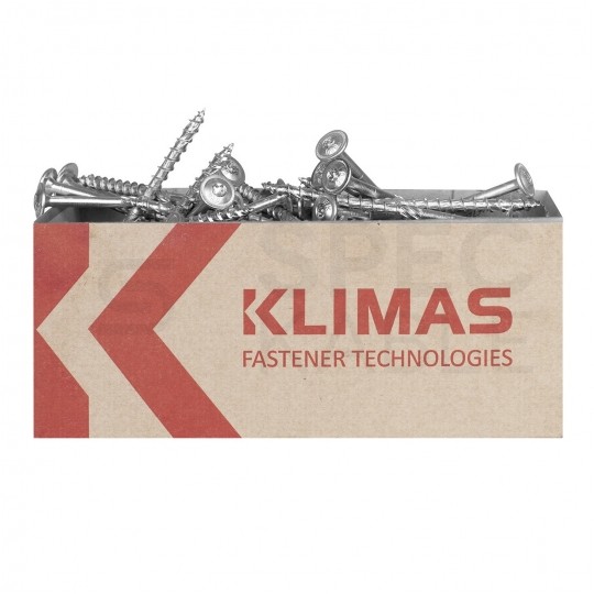 Wkręty ciesielskie w białym ocynku z łbem podkładkowym i gniazdem TORX 8,0x140 mm KLIMAS 25szt