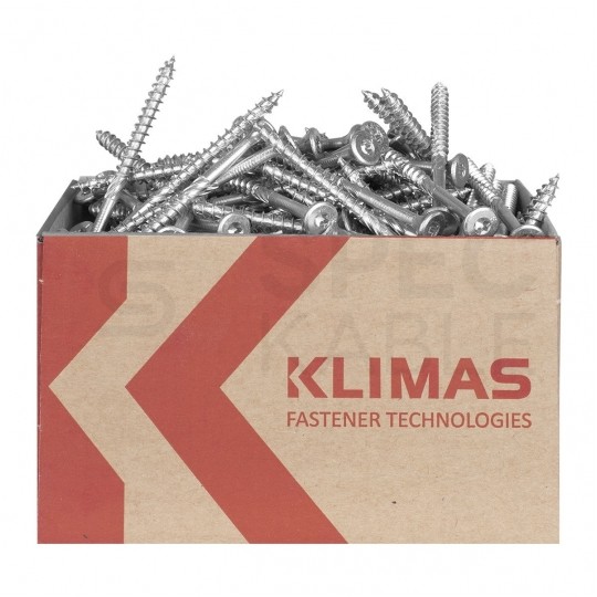 Wkręty ciesielskie w białym ocynku z łbem stożkowym i gniazdem TORX 4,0x45 mm MASTER 300szt