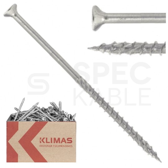 Wkręty ciesielskie w białym ocynku z łbem stożkowym i gniazdem TORX 5,0x120 mm MASTER 200szt