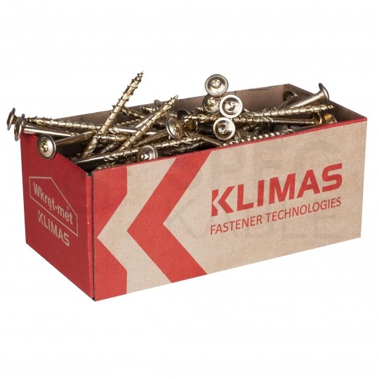 Wkręty ciesielskie z łbem podkładkowym i gniazdem TORX 6,0x80 mm KLIMAS 100szt