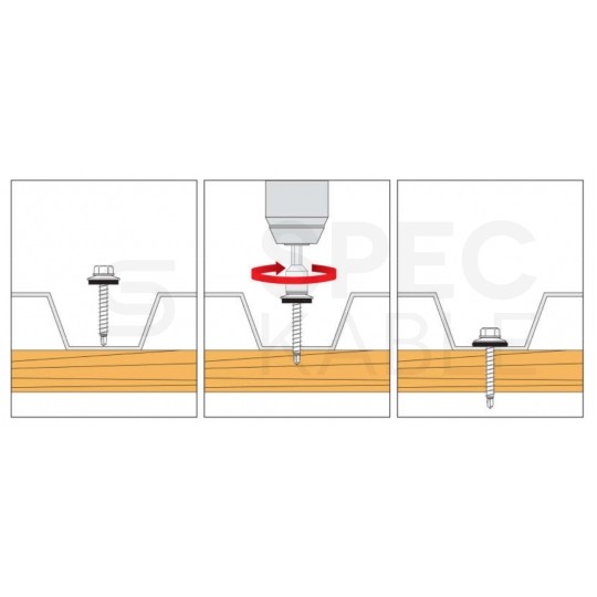 Wkręty farmerskie samowiercące 4,8x35 mm do blachy i drewna z podkładką EPDM biały ocynk KLIMAS 250szt