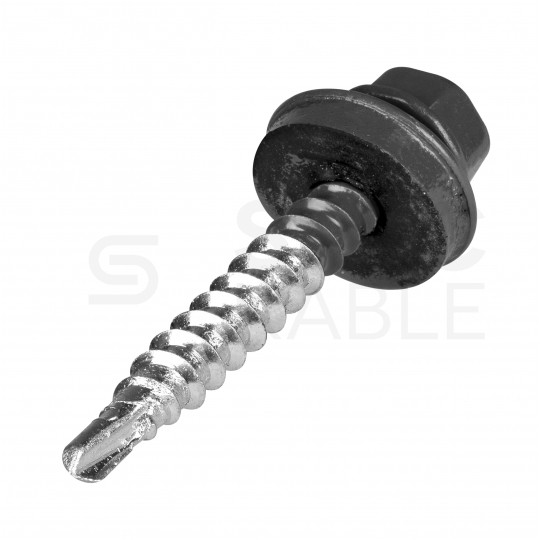 Wkręty farmerskie samowiercące 4,8x35 mm do blachy i drewna z podkładką EPDM popielate KLIMAS 250szt