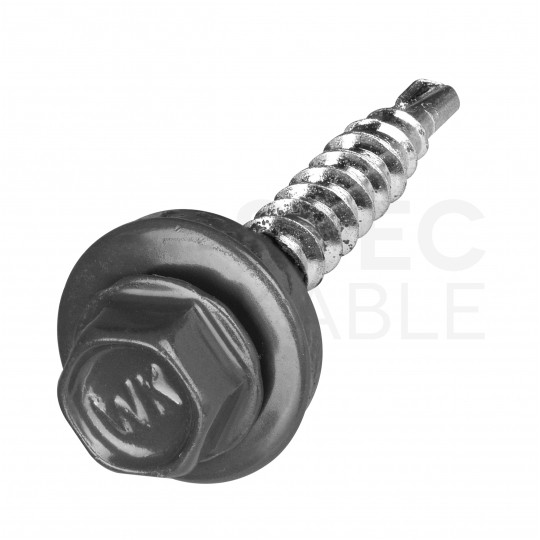 Wkręty farmerskie samowiercące 4,8x35 mm do blachy i drewna z podkładką EPDM popielate KLIMAS 250szt