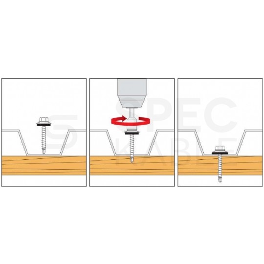 Wkręty farmerskie samowiercące 4,8x35 mm do blachy i drewna z podkładką EPDM popielate KLIMAS 250szt