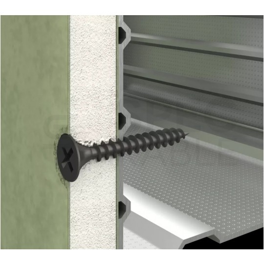 Wkręty fosfatowane 3,5x25 mm do mocowania płyt gipsowo-kartonowych do podłoża stalowego KOELNER 1000szt